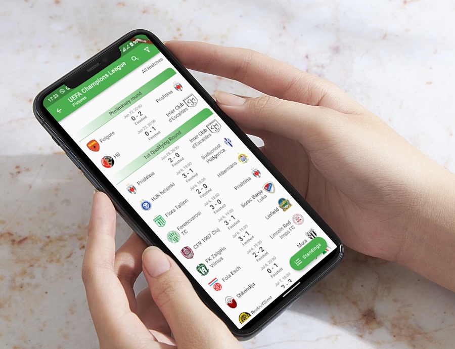 Football Matches Mobile App Illustration